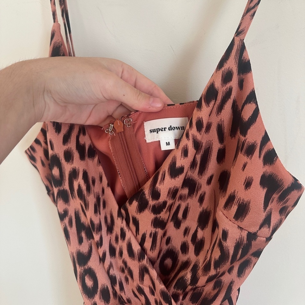 Superdown x Revolve Celeste Cami Pink Leopard Mini Dress Medium - Picture 6 of 7